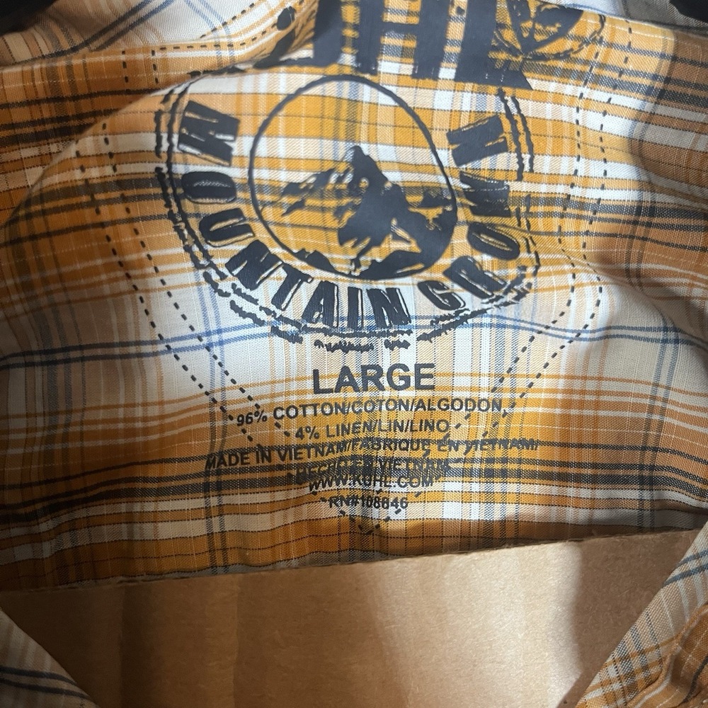 Kuhl Mens Size Large Mountain Grown Plaid Short Sleeve Cotton Linen Blend Shirt - Picture 3 of 10